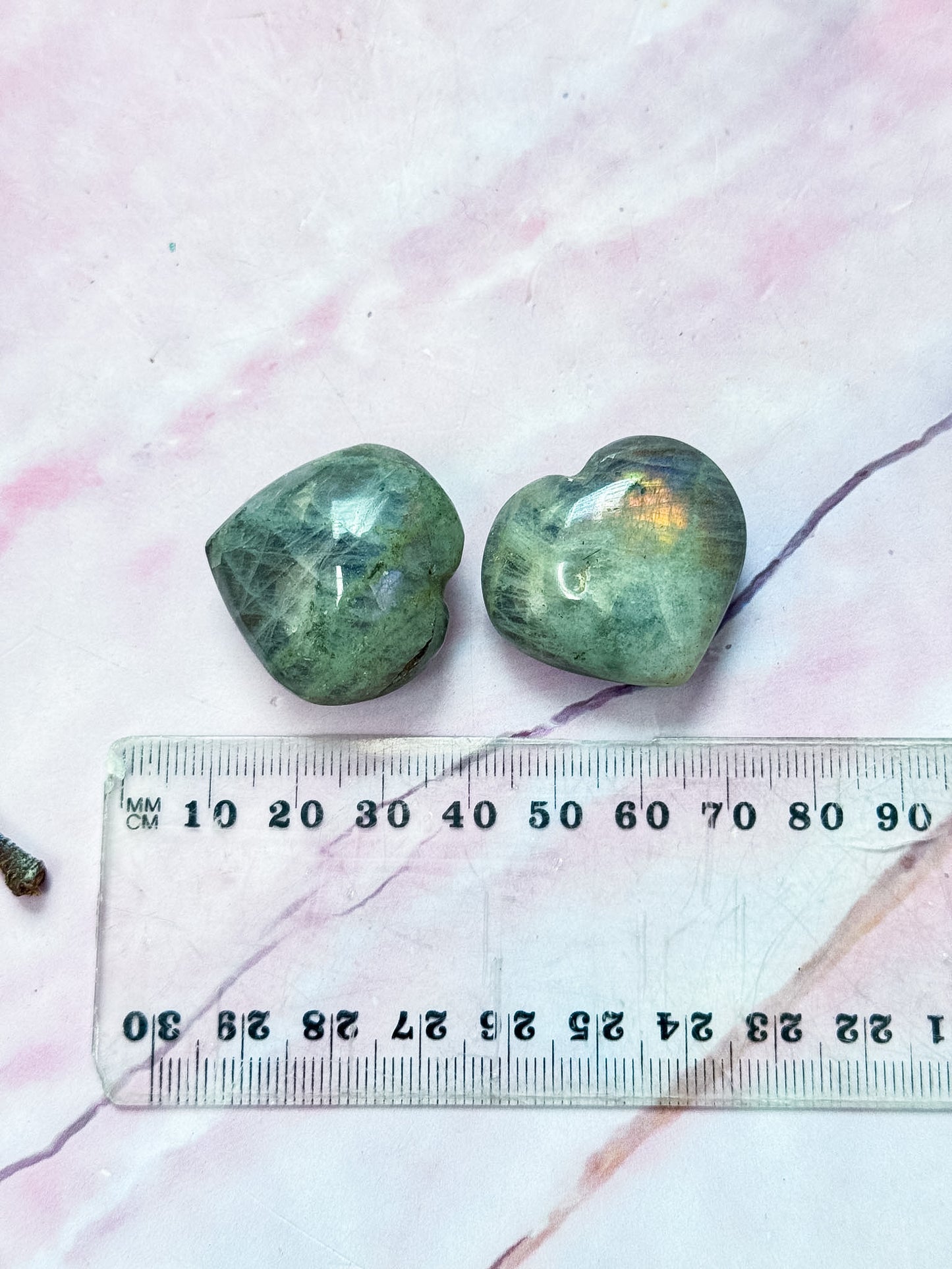 Purple Labradorite Hearts