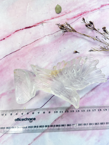 Clear Quartz Eagle Carving