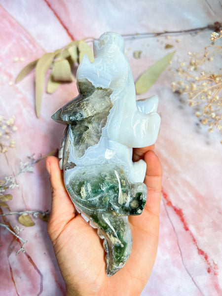 Moss Agate Triceratops #2