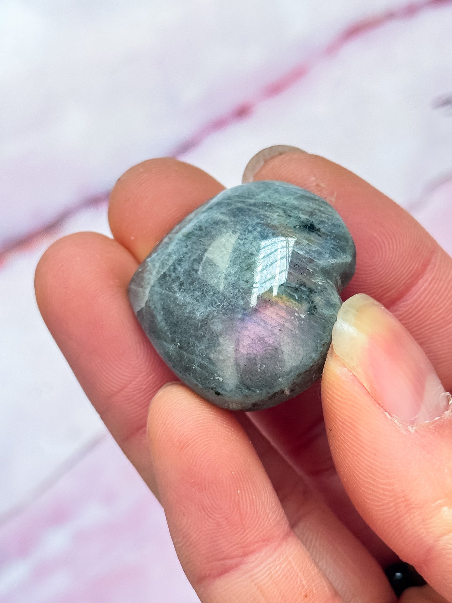 Purple Labradorite Hearts