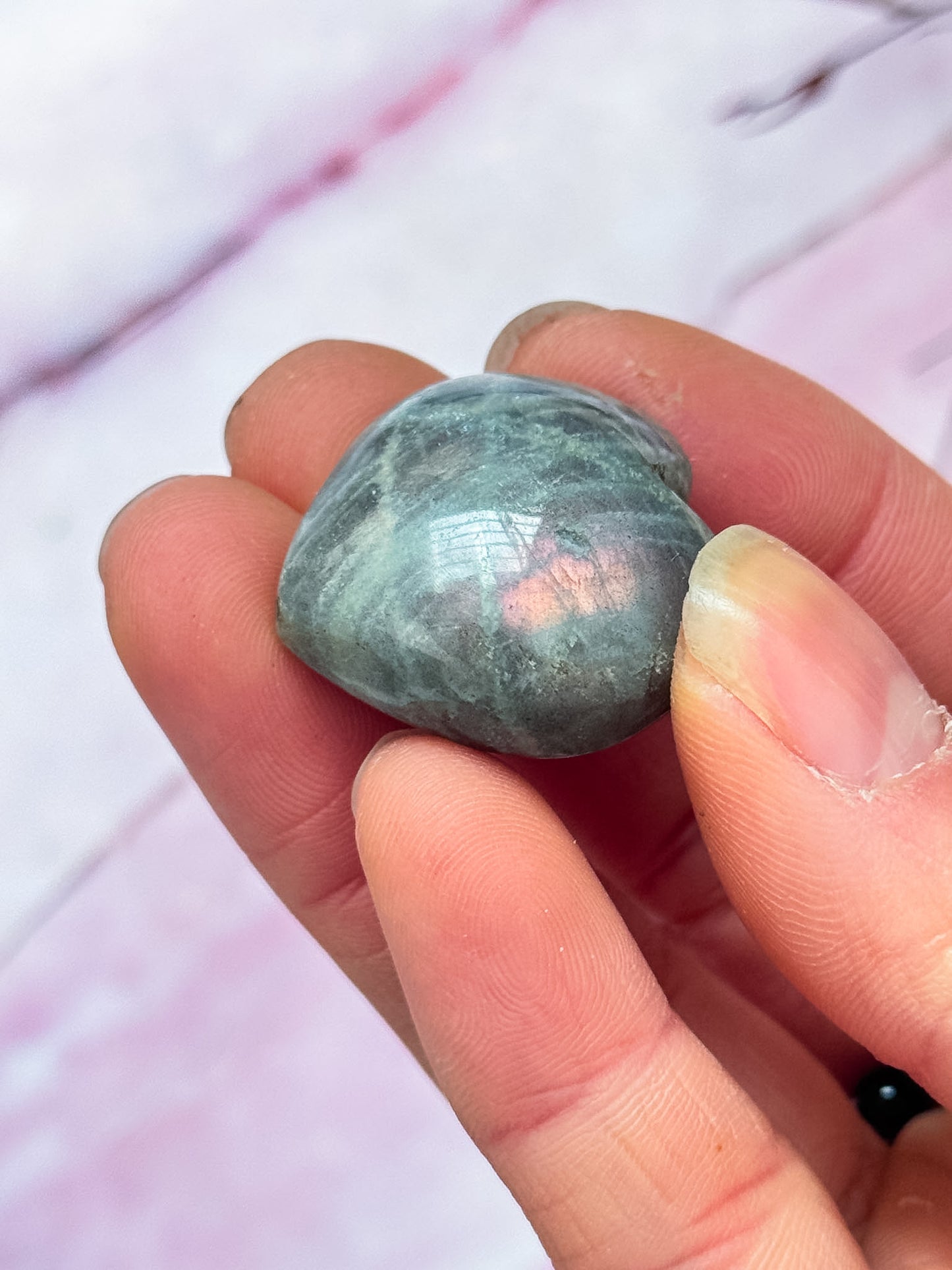 Purple Labradorite Hearts