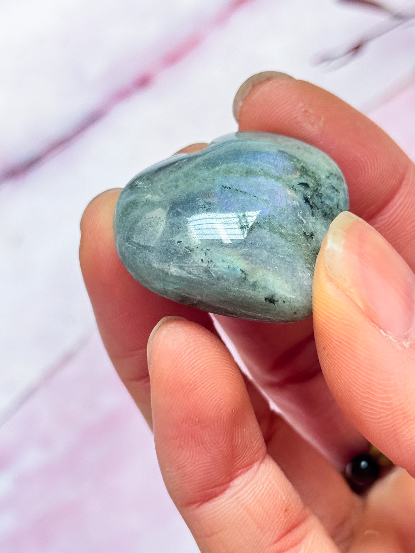 Purple Labradorite Hearts
