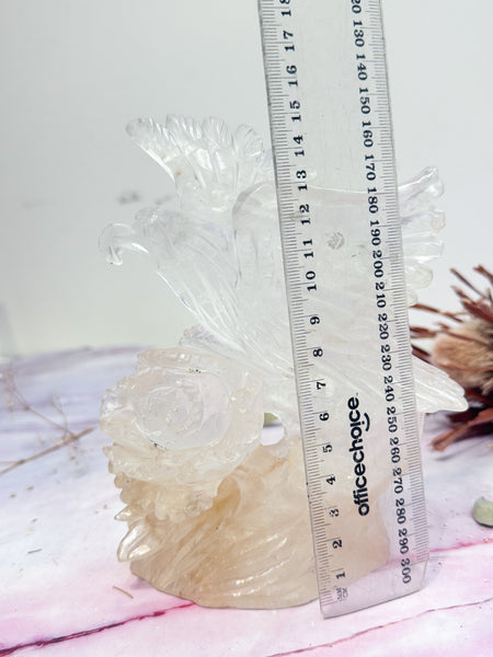 Clear Quartz Eagle Carving