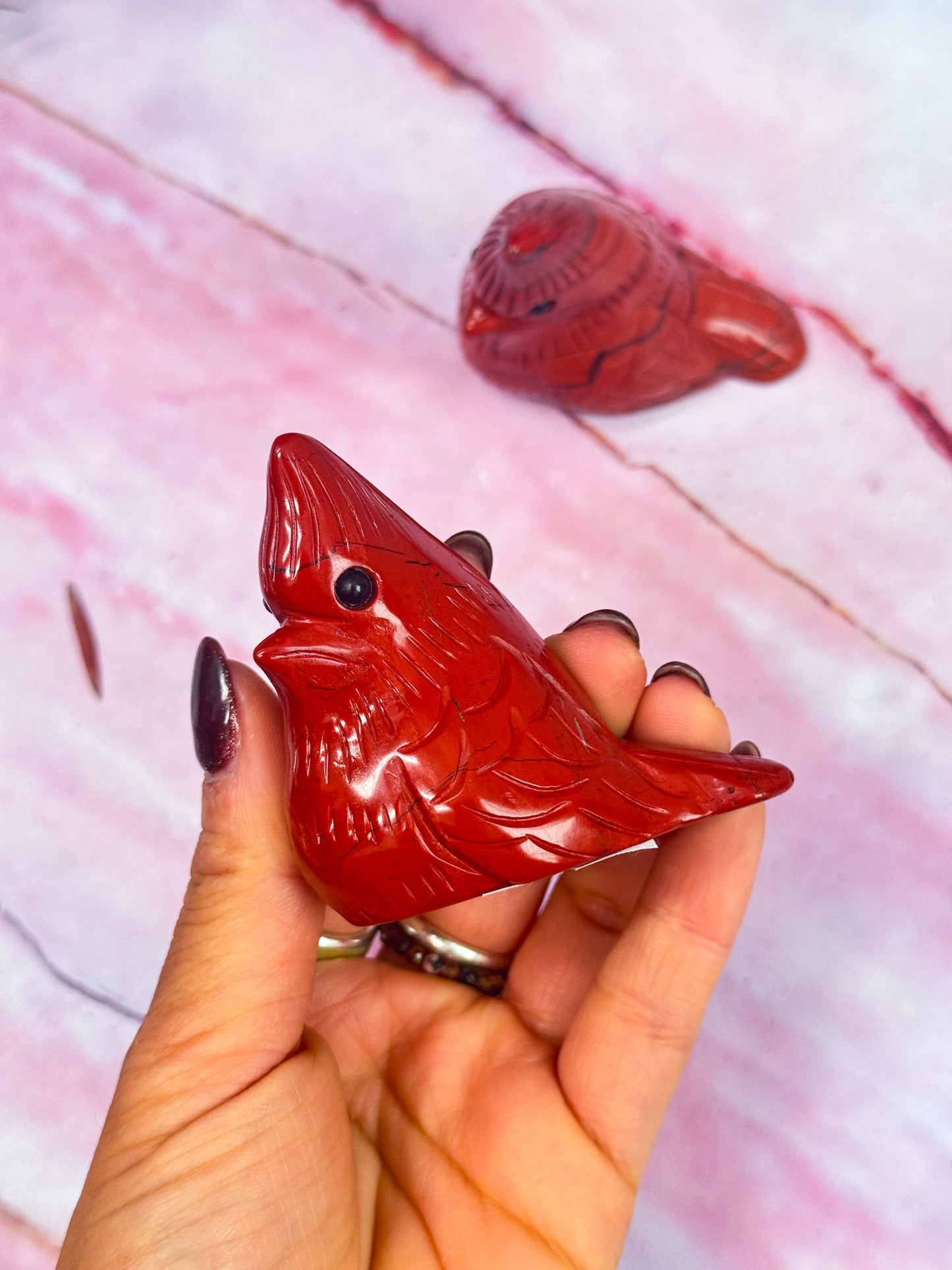 Red Jasper Bird Carvings