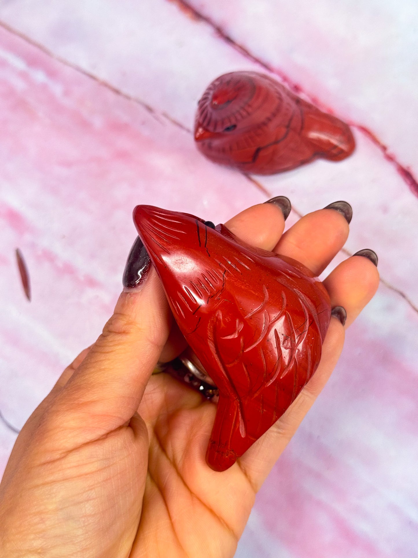 Red Jasper Bird Carvings