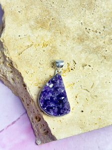 Amethyst Druzy Pendants