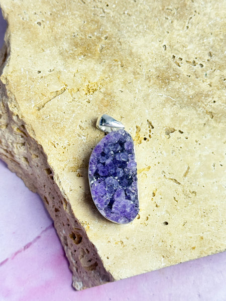 Amethyst Druzy Pendants