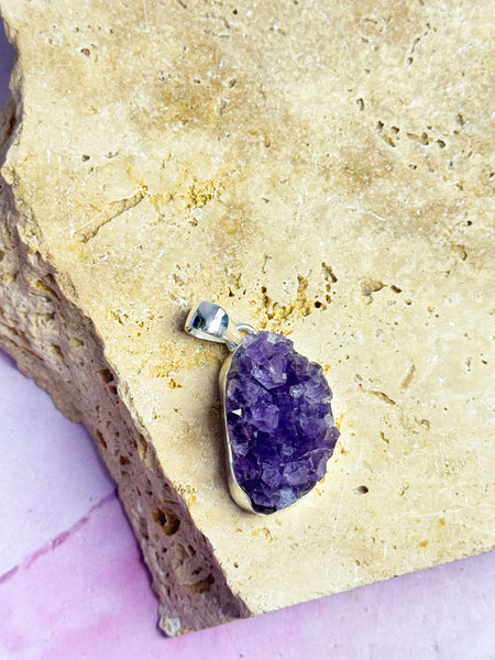 Amethyst Druzy Pendants