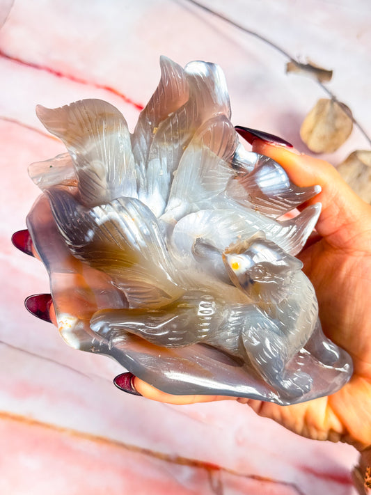 Orca Agate Kitsune Carving