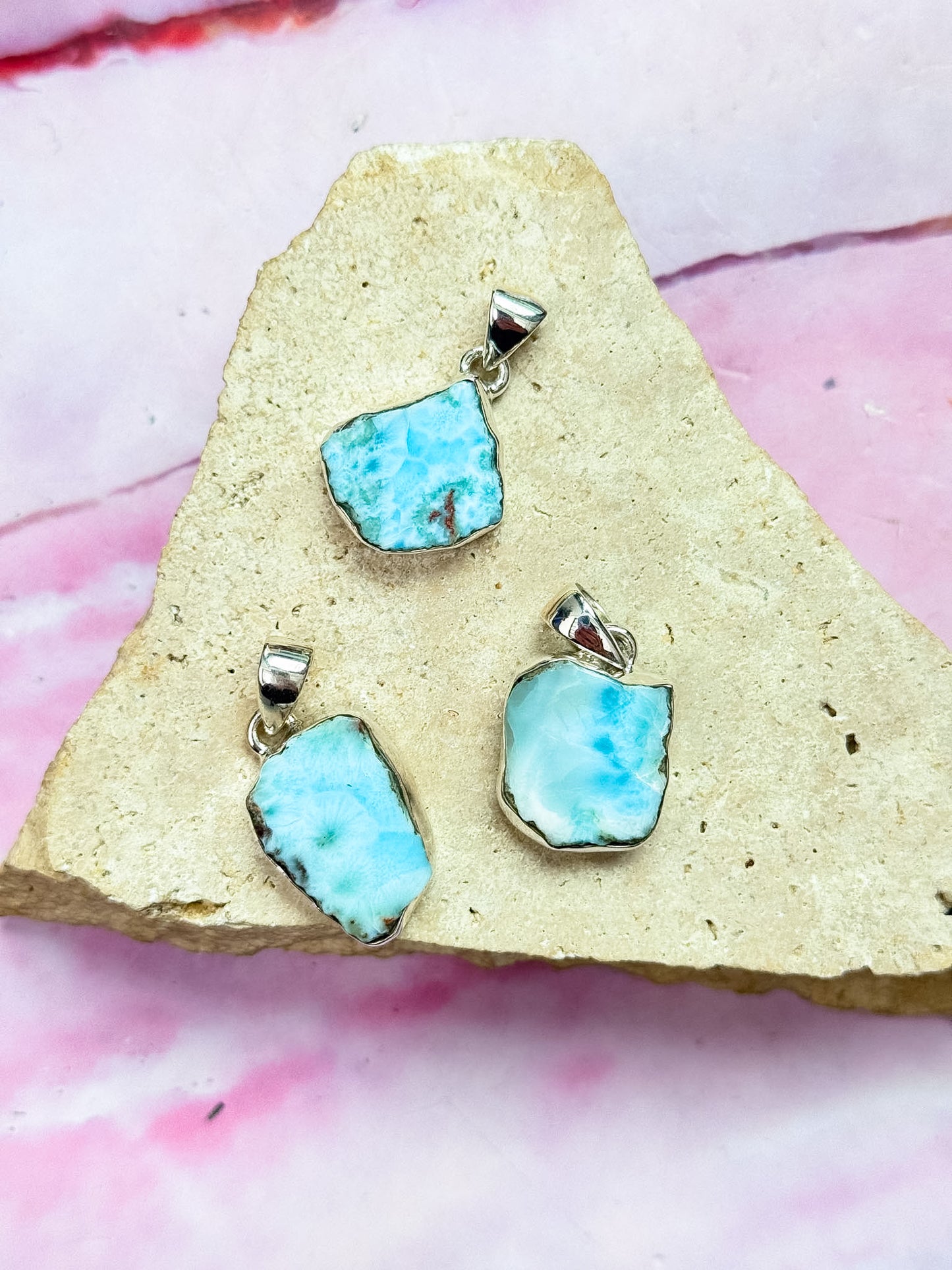Larimar Slice Pendants