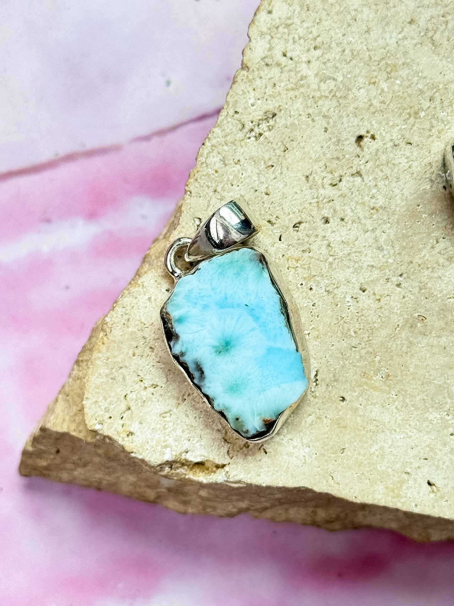Larimar Slice Pendants