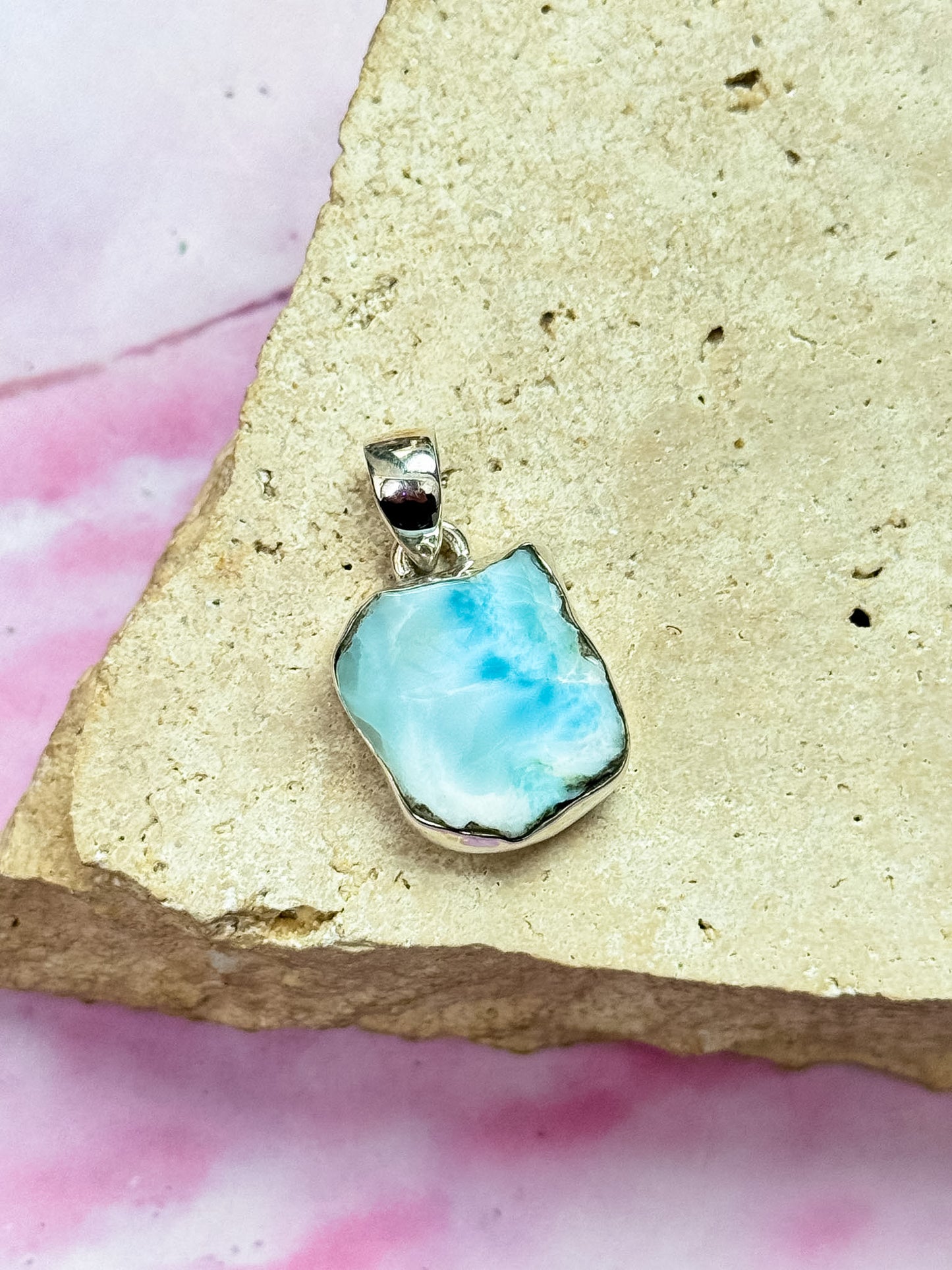 Larimar Slice Pendants