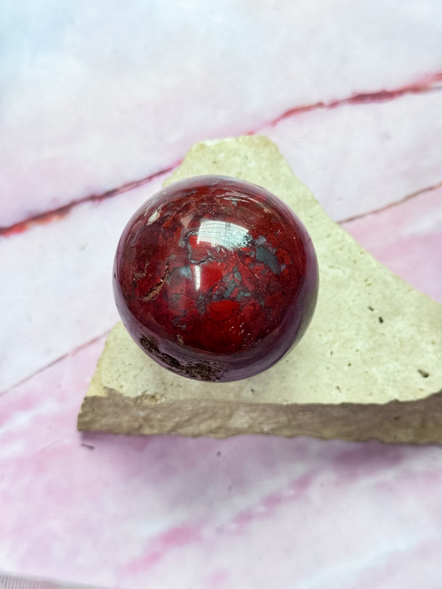 Red Jasper with Hematite Sphere