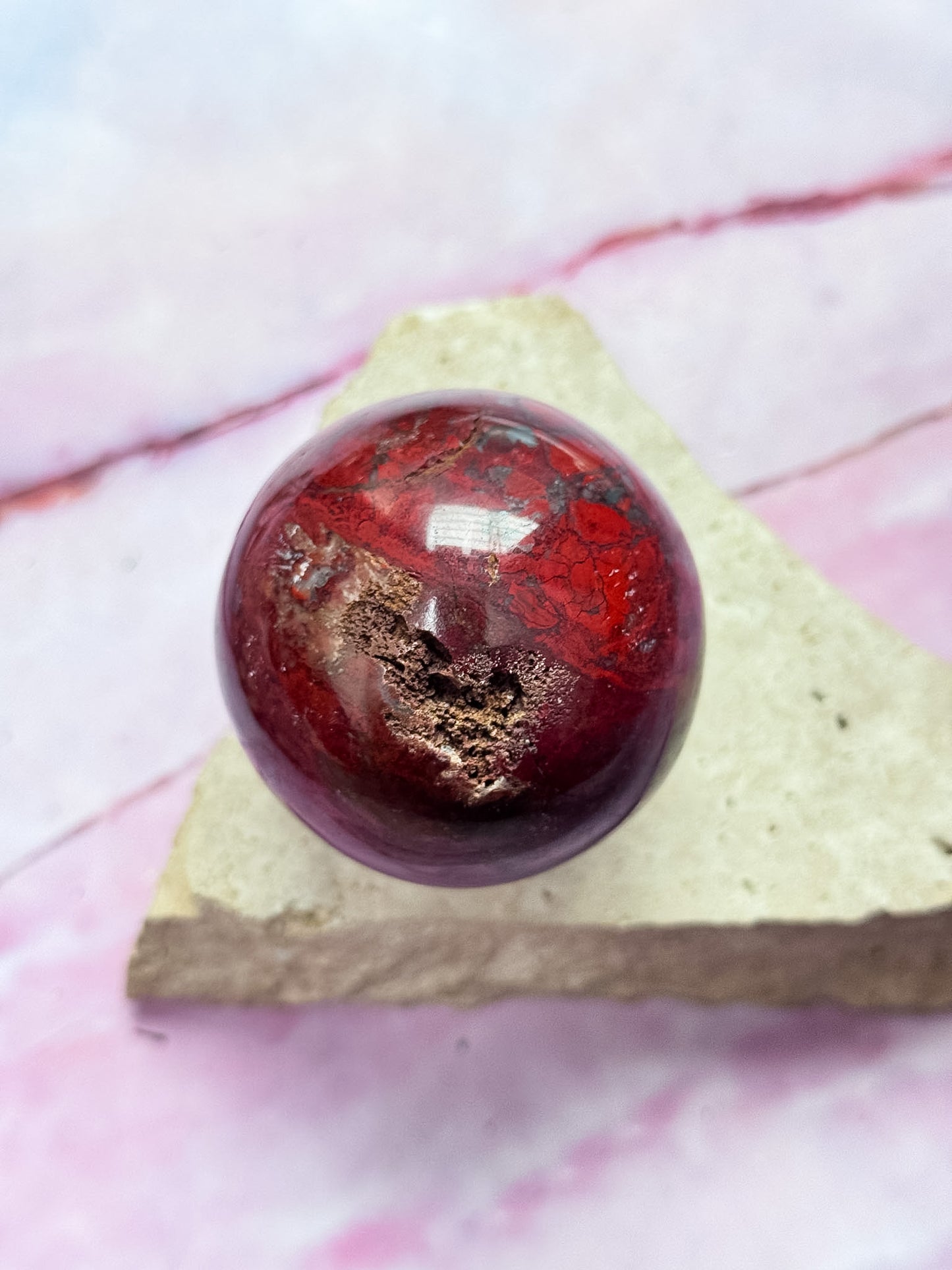 Red Jasper with Hematite Sphere
