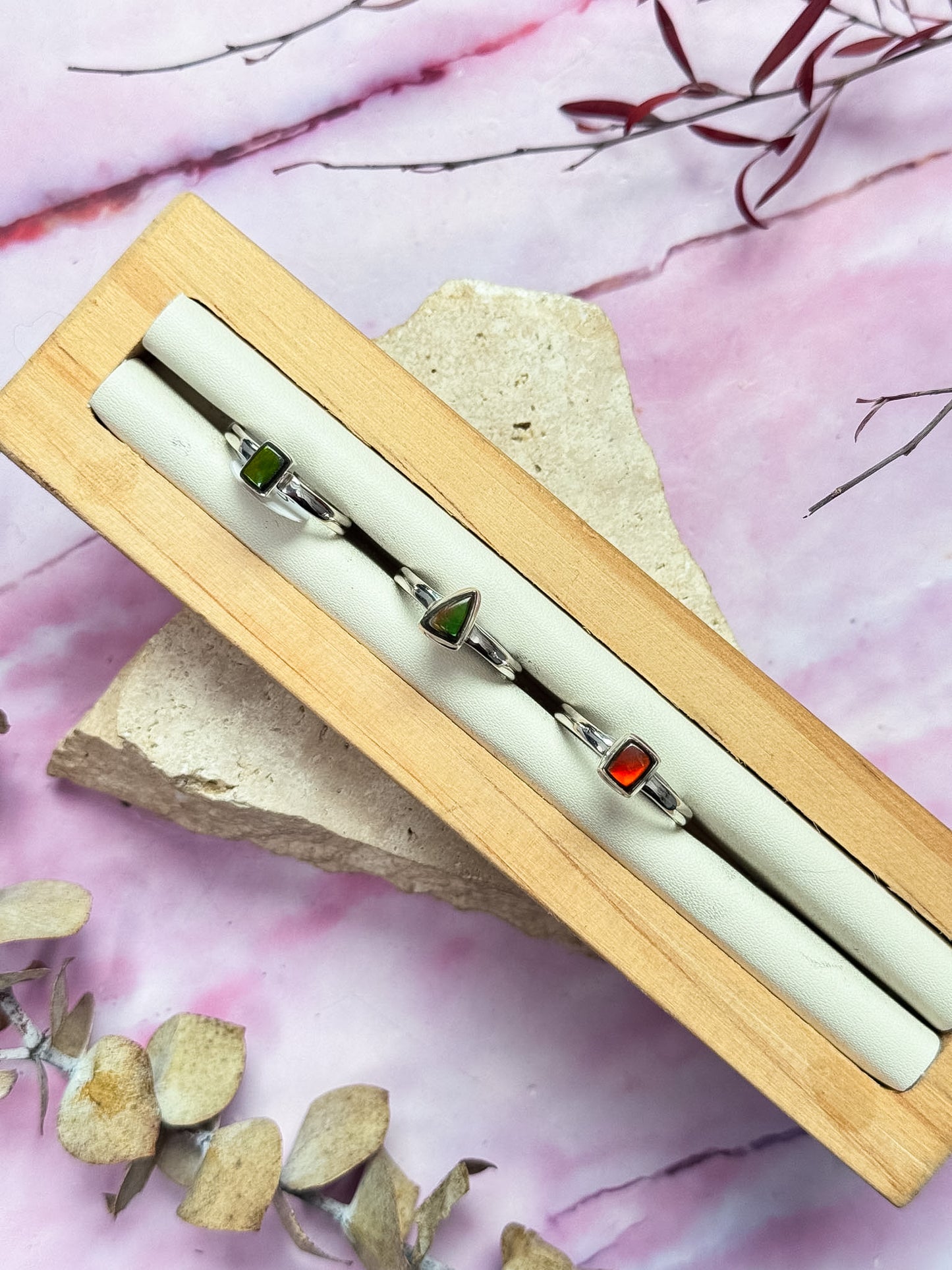 Ammolite Rings - Dainty