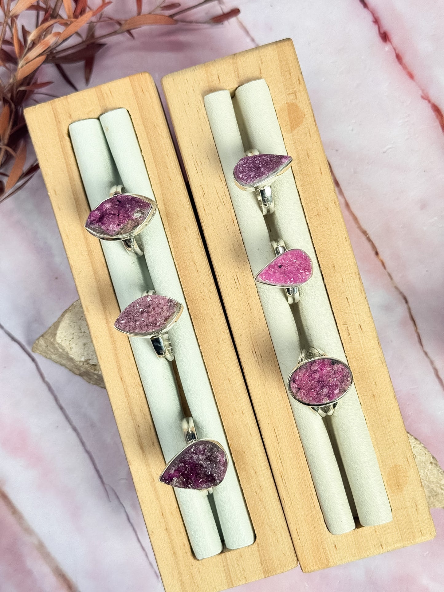 Salrose Druzy Rings