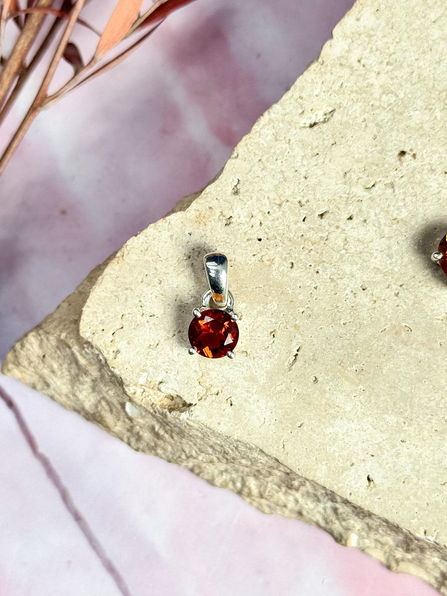 Citrine Claw Set Dark Dainty Pendants
