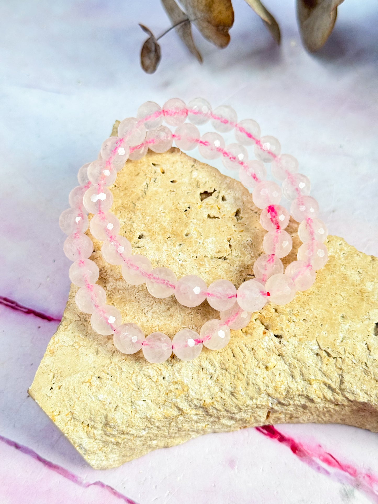 Rose Quartz Faceted Bracelets