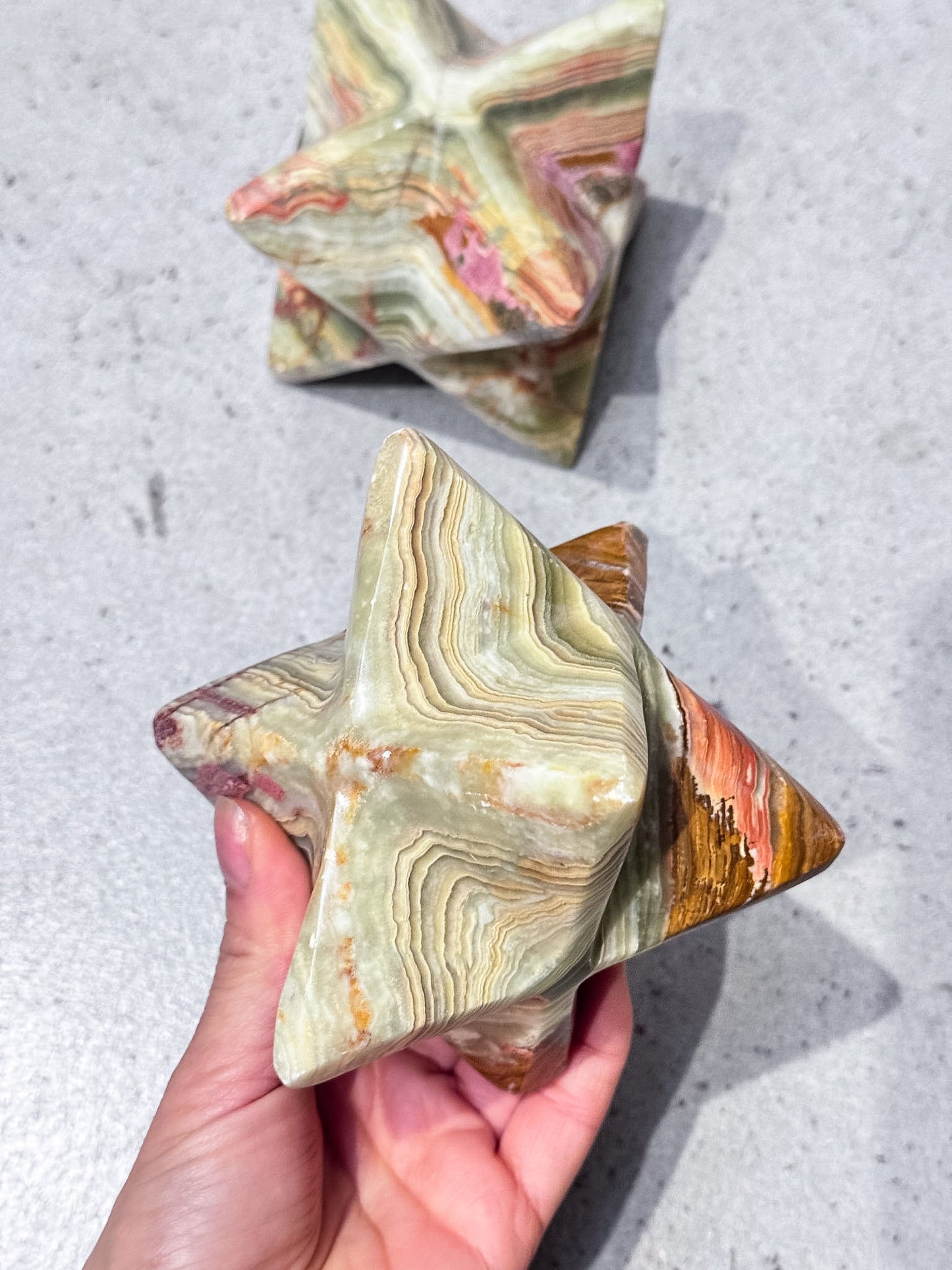 Green Calcite Merkabahs