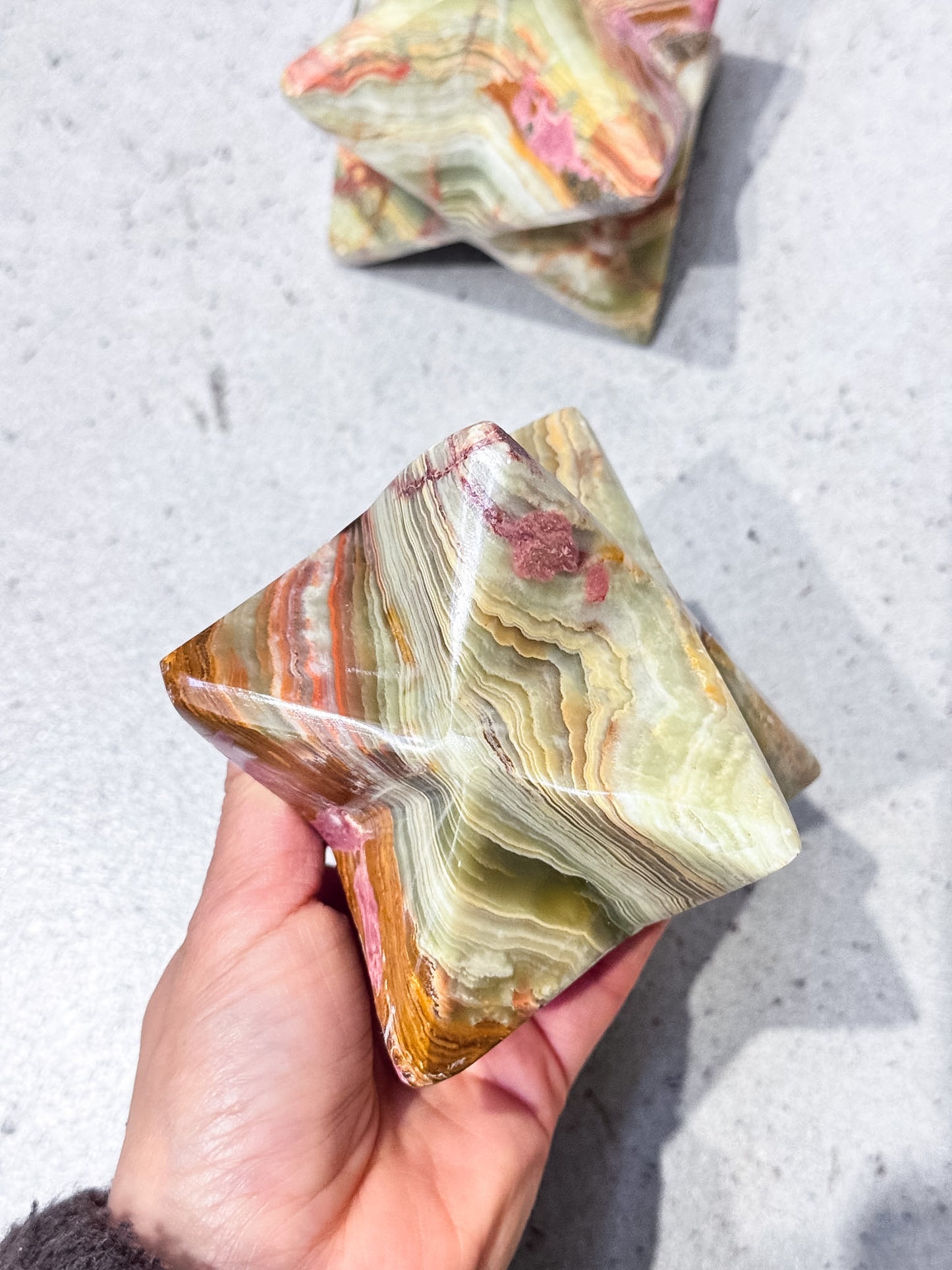 Green Calcite Merkabahs