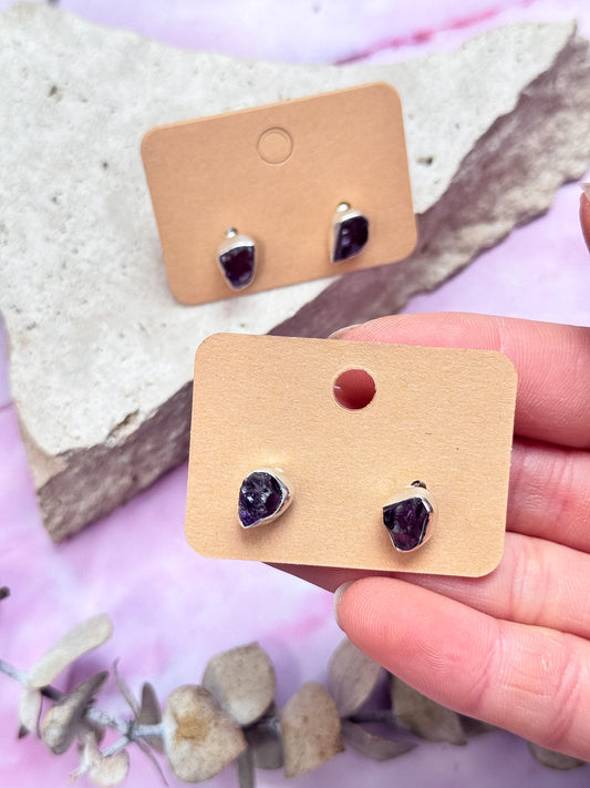 Amethyst Rough Studs