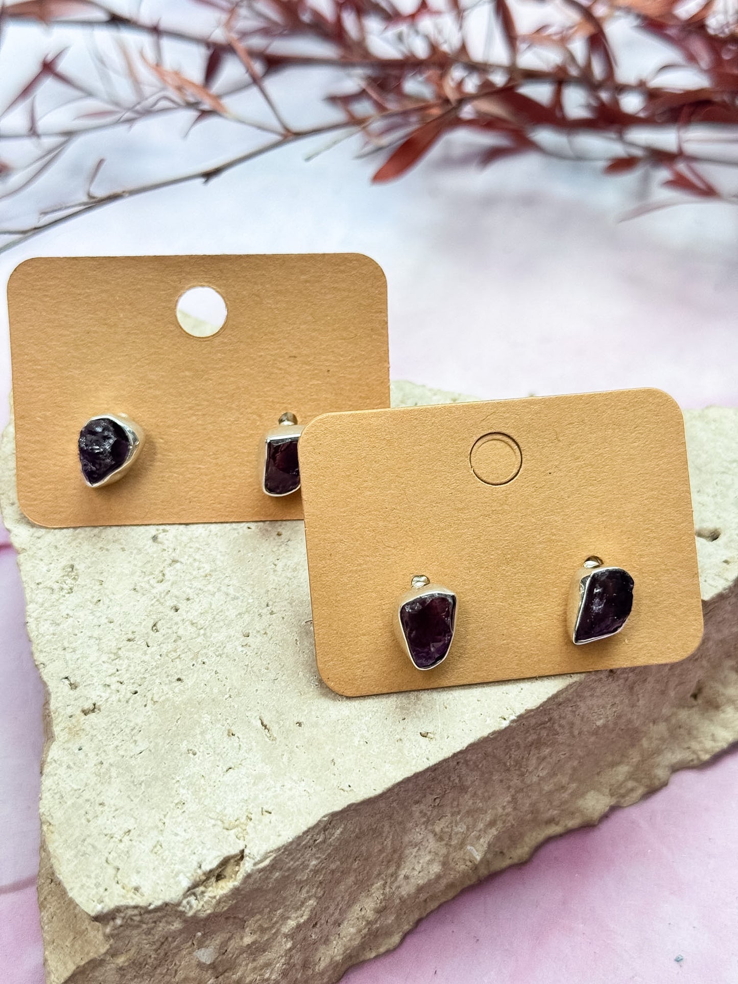 Amethyst Rough Studs