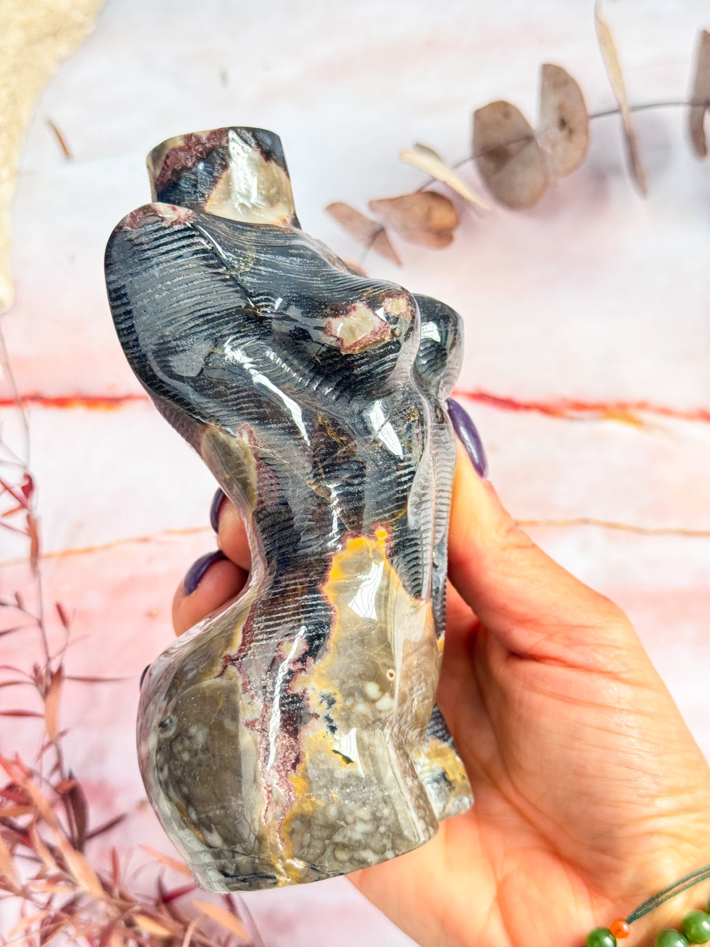 Volcanic Agate Torso Carving