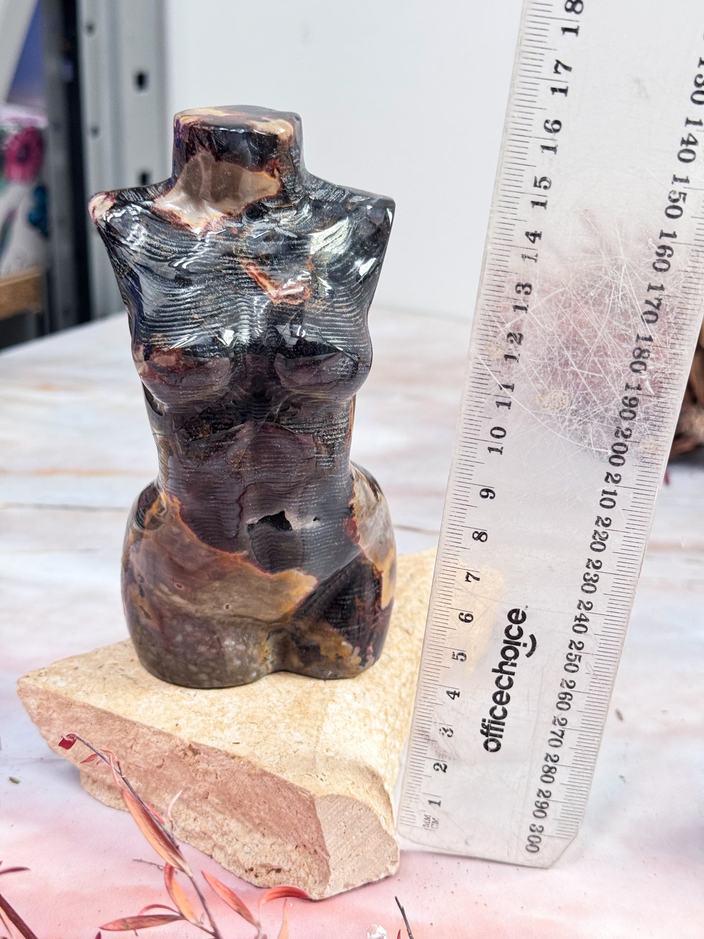 Volcanic Agate Torso Carving