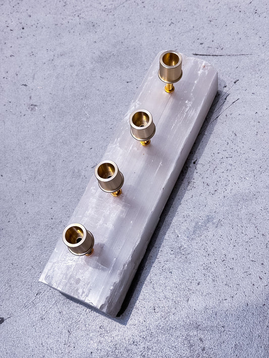 Selenite Candle Holder