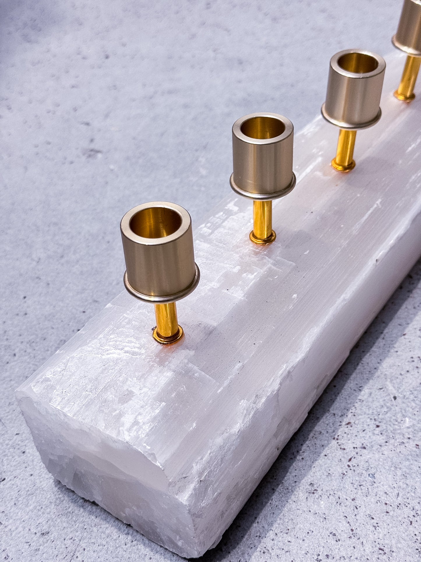 Selenite Candle Holder