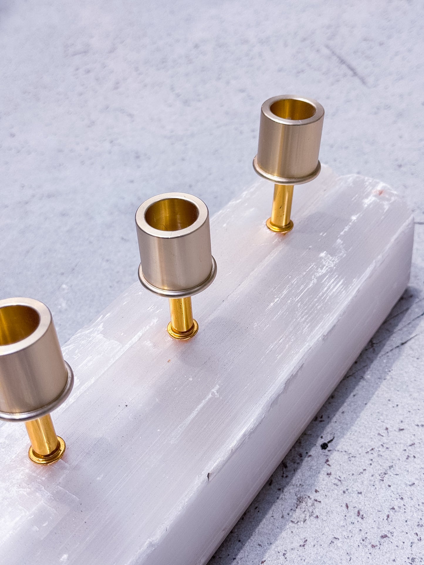 Selenite Candle Holder