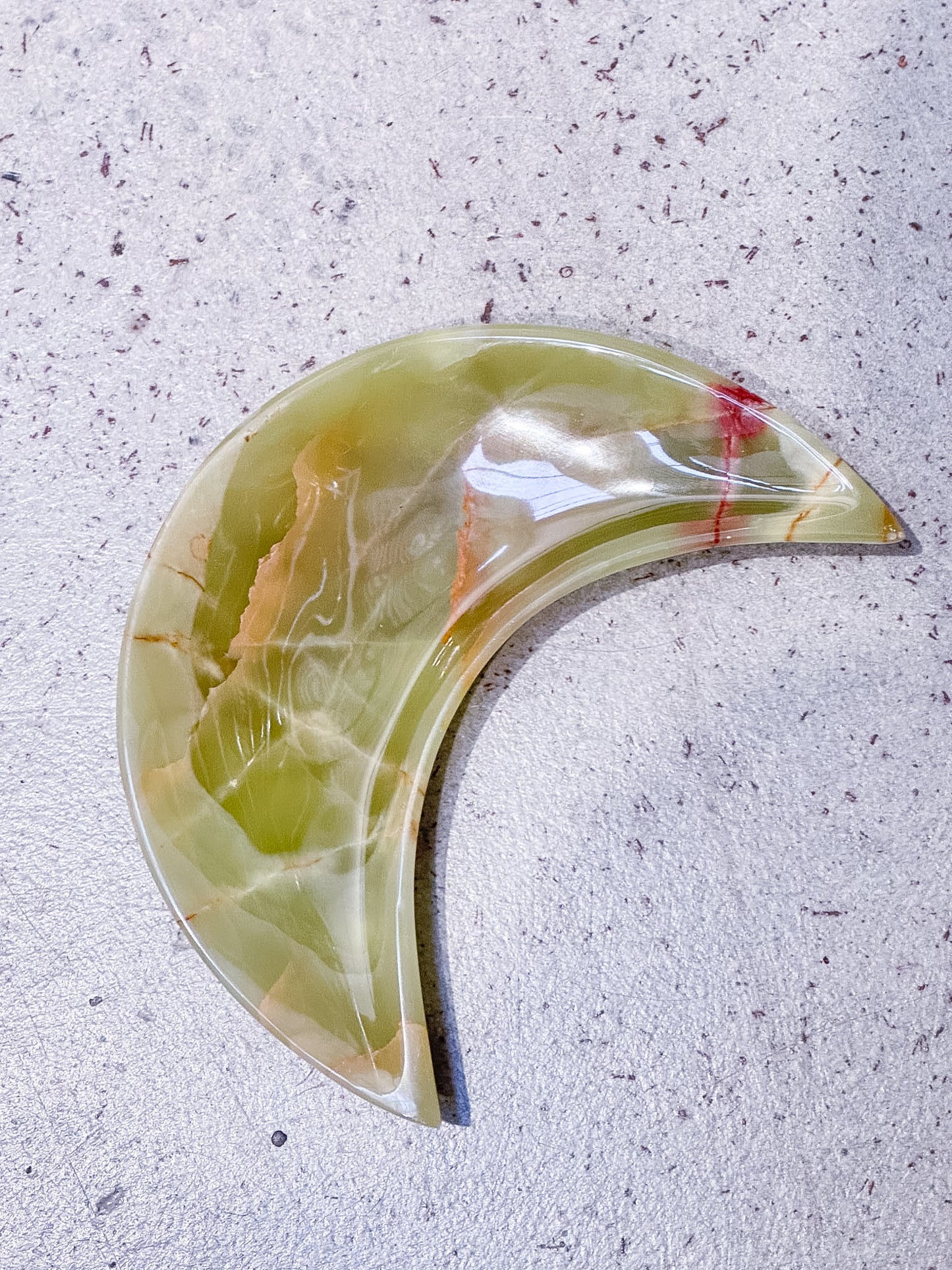 Green Calcite Moon Dish