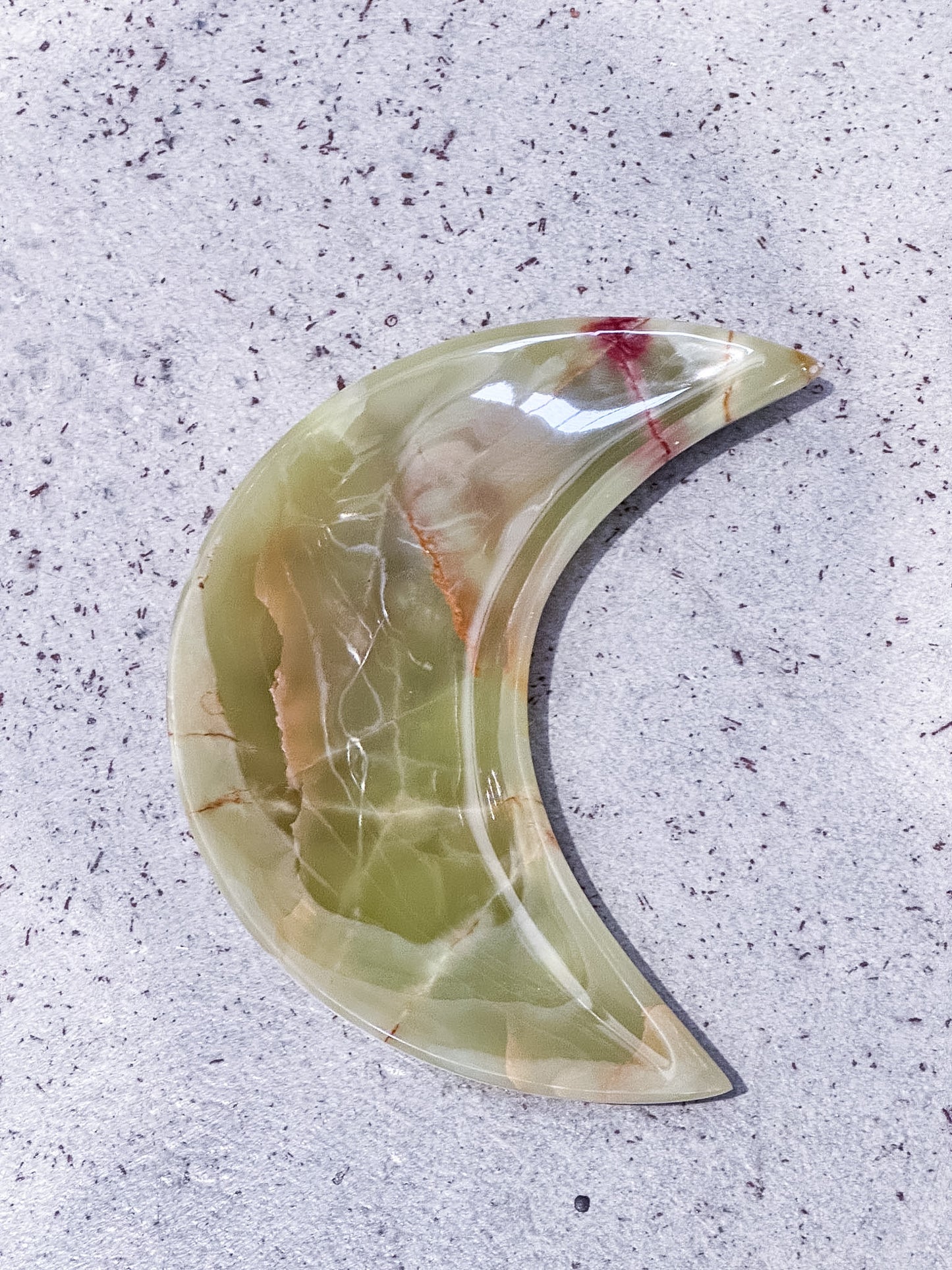 Green Calcite Moon Dish
