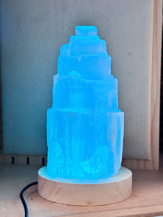 Colour Changing Selenite Lamp