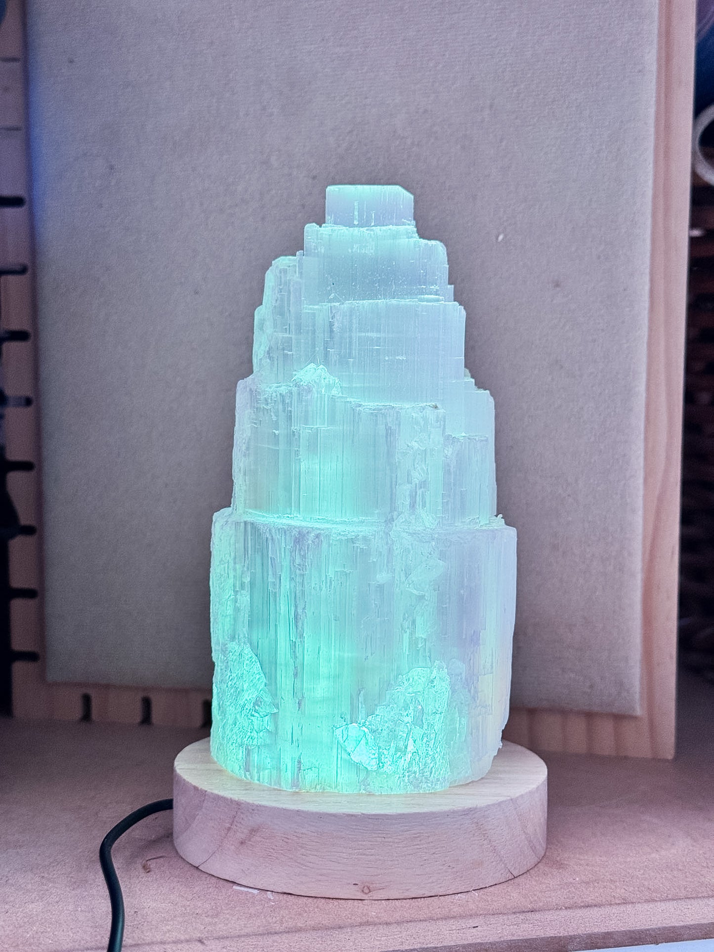 Colour Changing Selenite Lamp