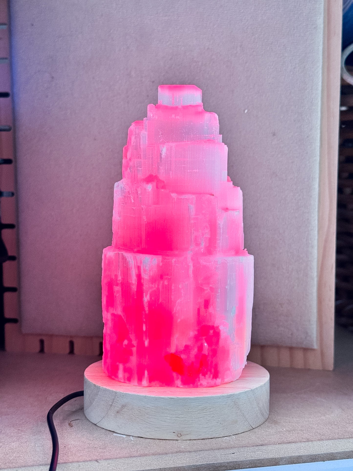 Colour Changing Selenite Lamp