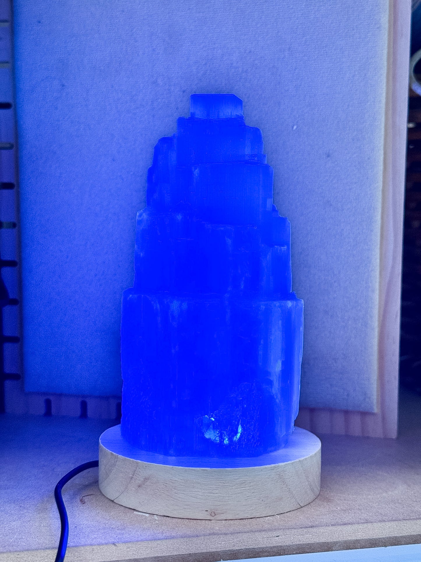 Colour Changing Selenite Lamp
