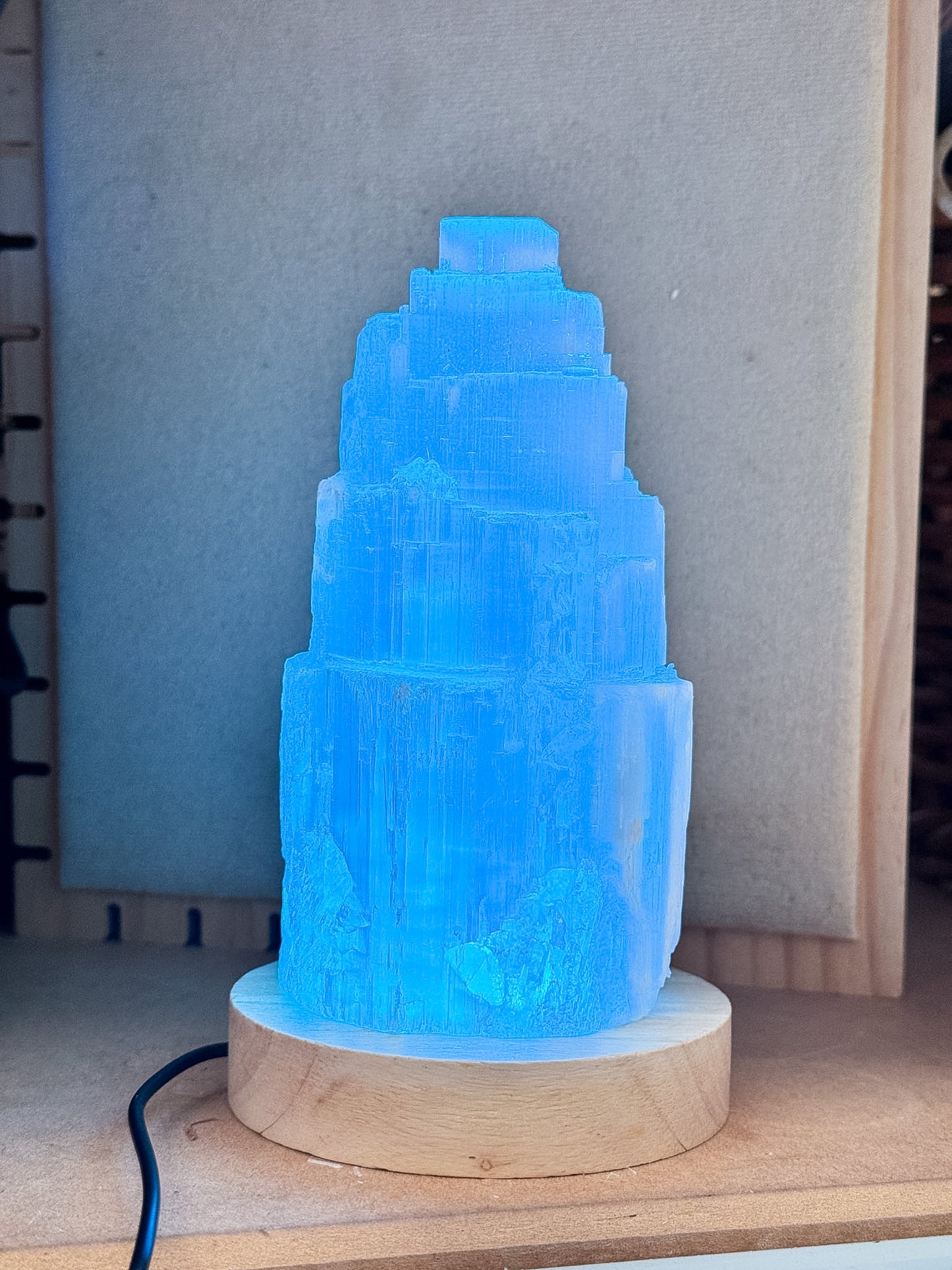 Colour Changing Selenite Lamp