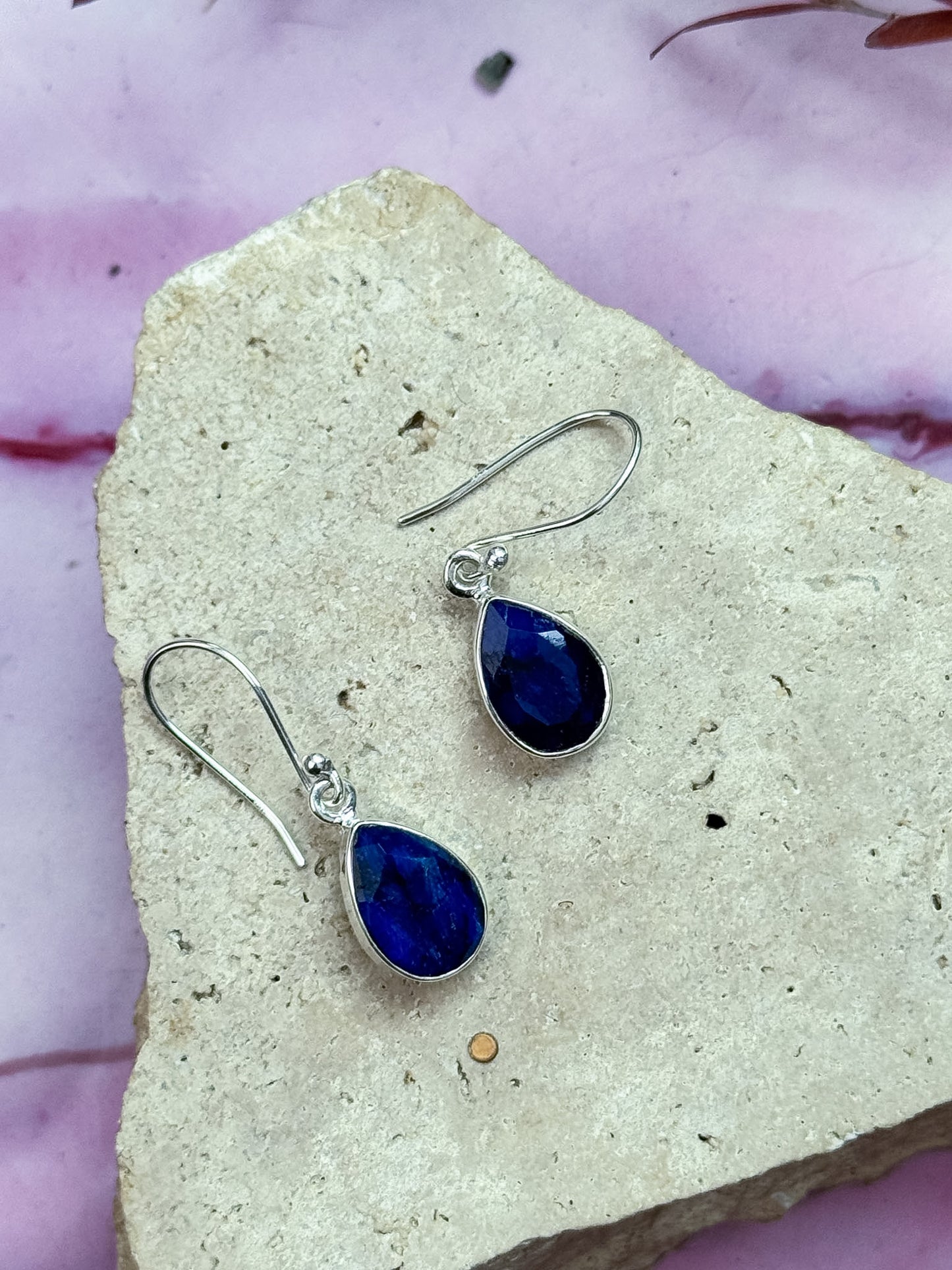 Treated Sapphire Earrings