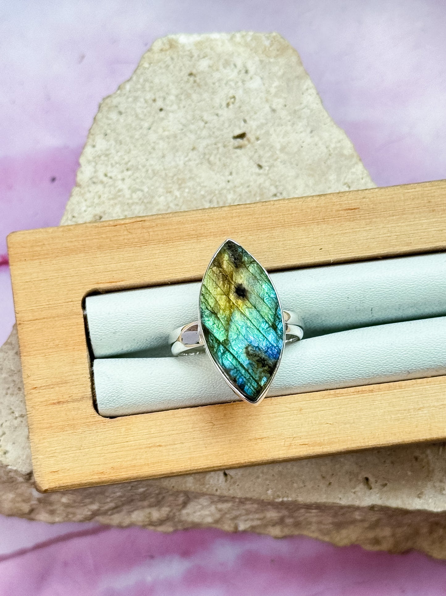 Rough Labradorite Rings
