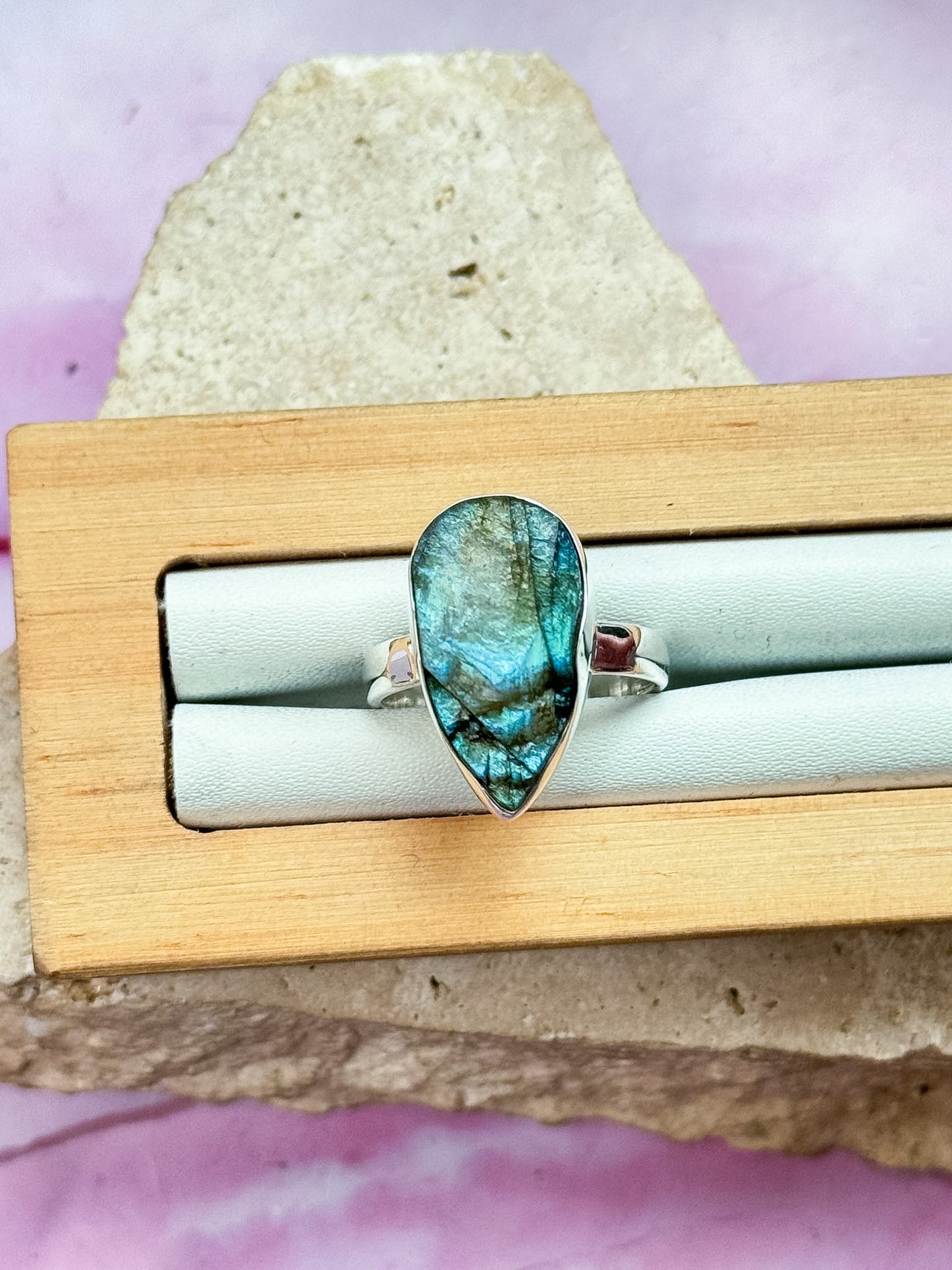 Rough Labradorite Rings