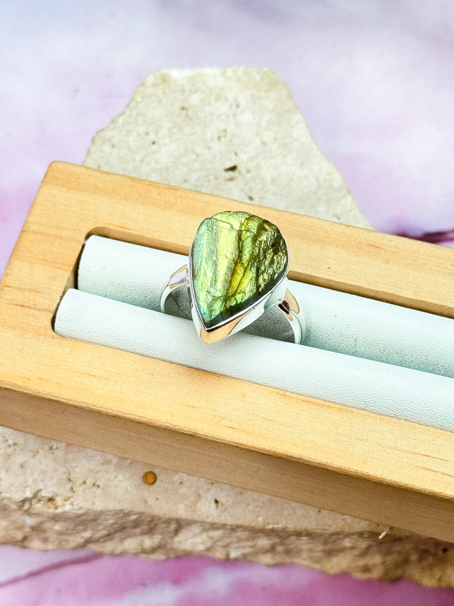 Rough Labradorite Rings