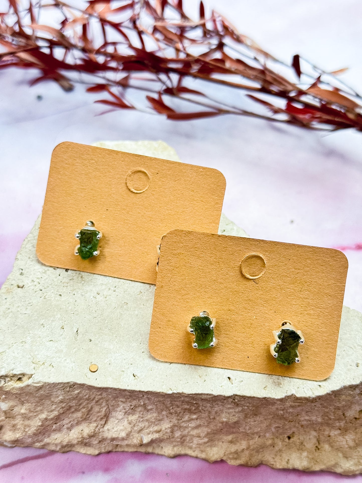 Moldavite Studs