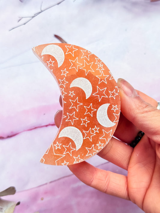 Orange Selenite Moon