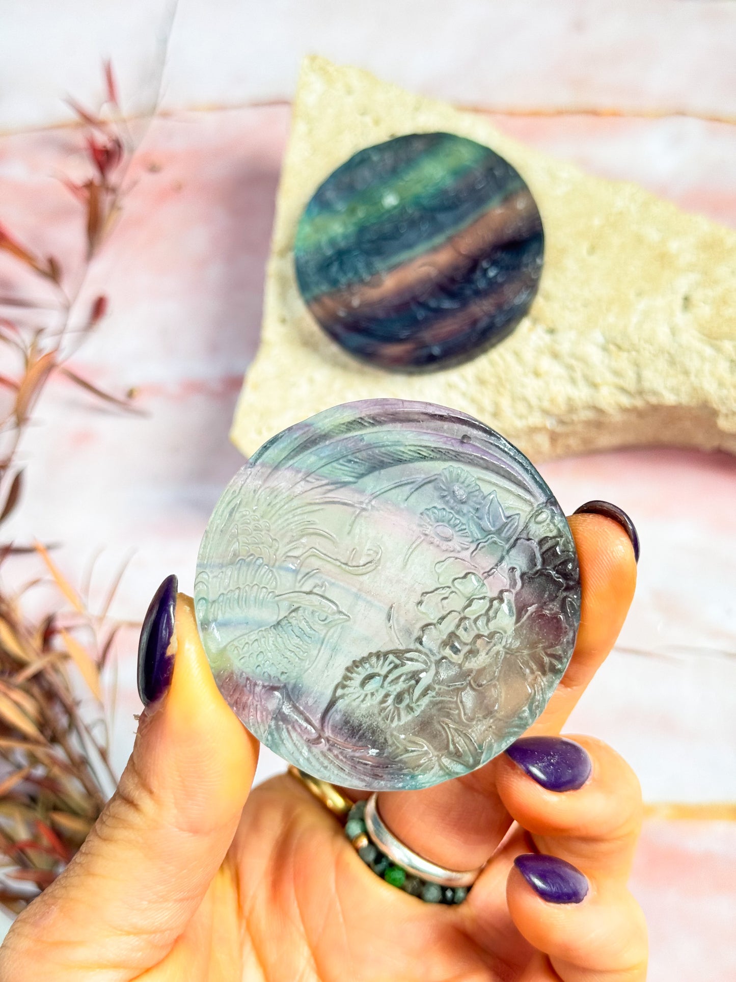 Fluorite Bird Carvings