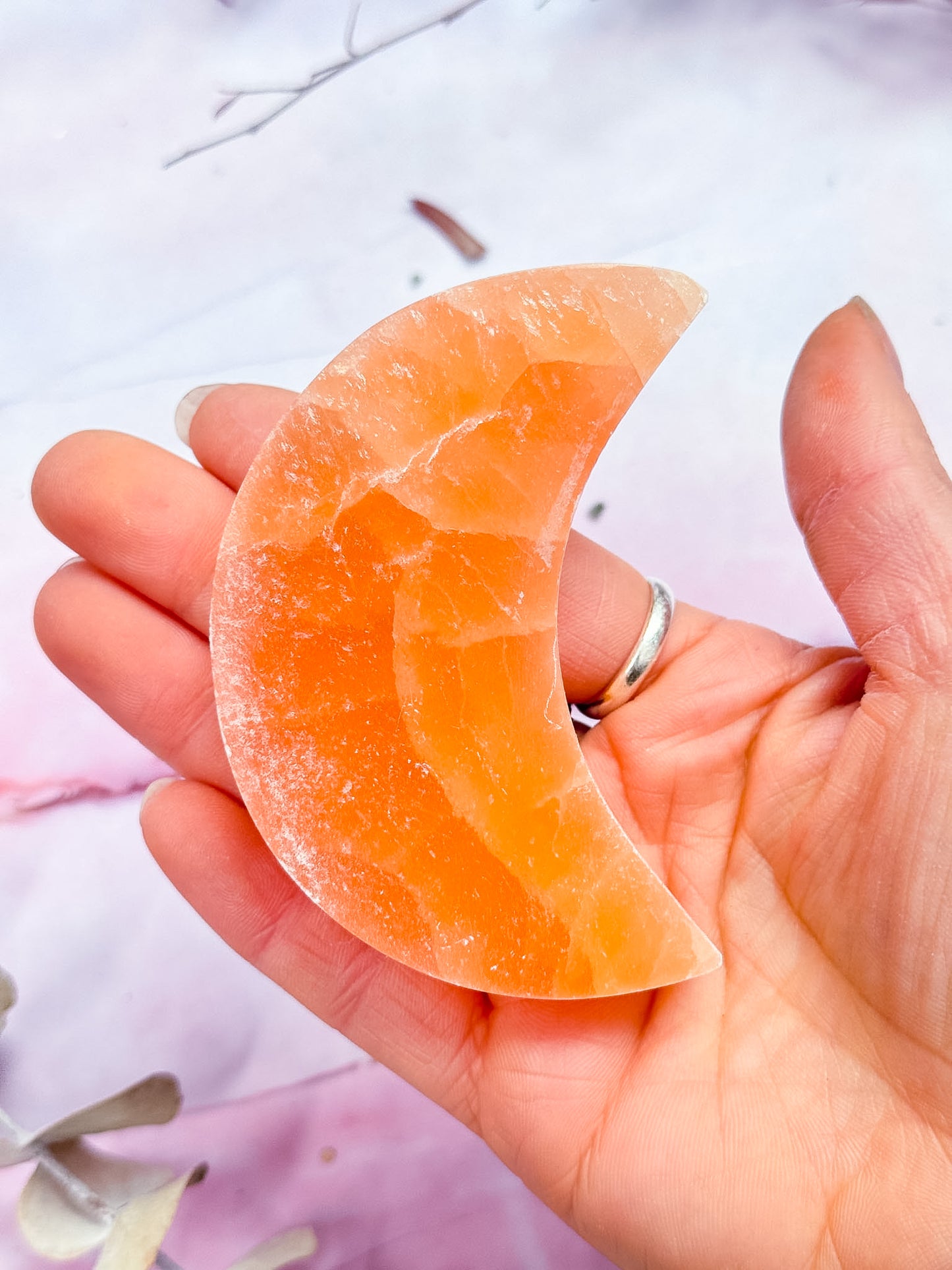 Orange Selenite Moon