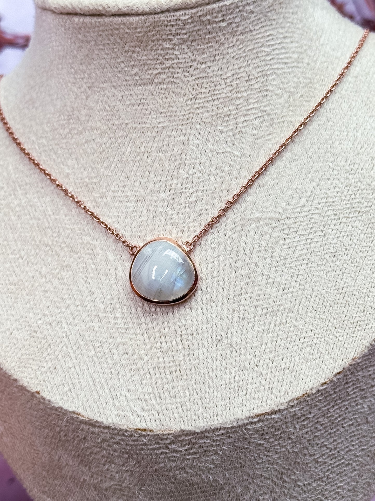 Rose Gold Moonstone Necklace