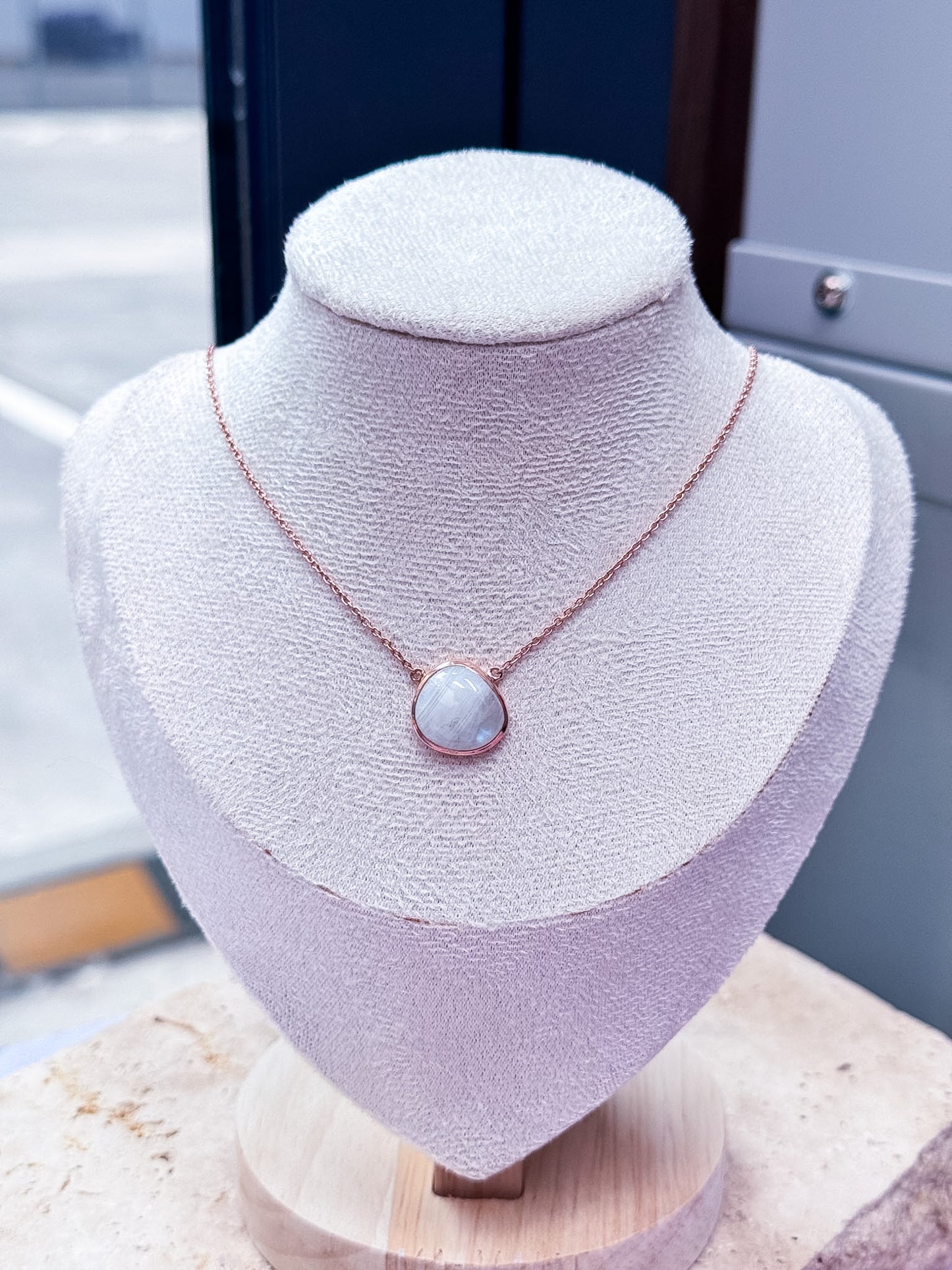 Rose Gold Moonstone Necklace