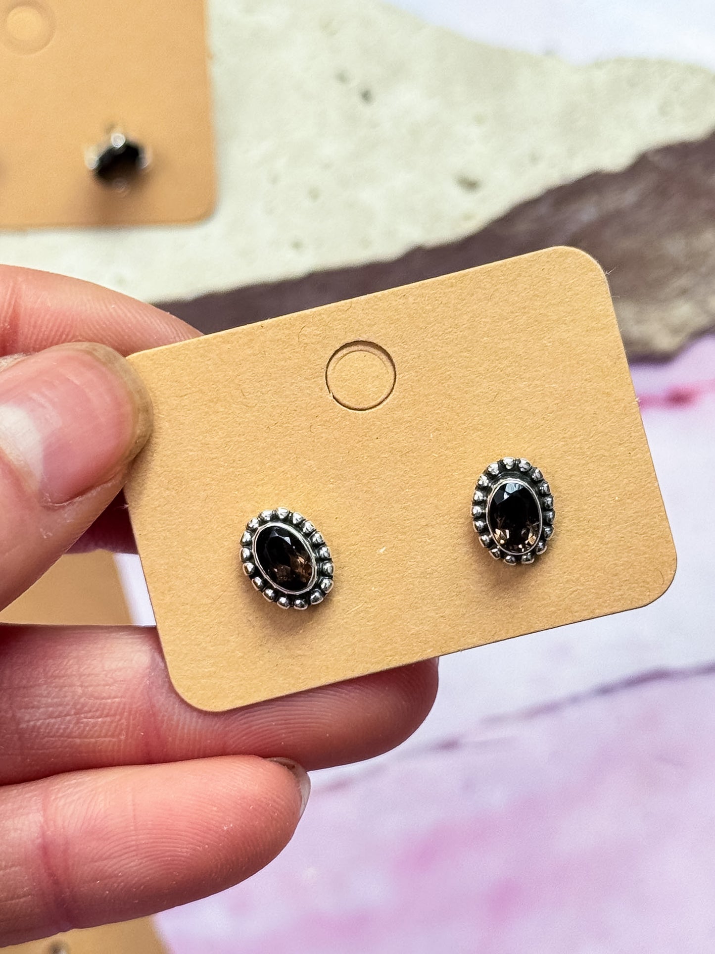 Smokey Quartz Studs