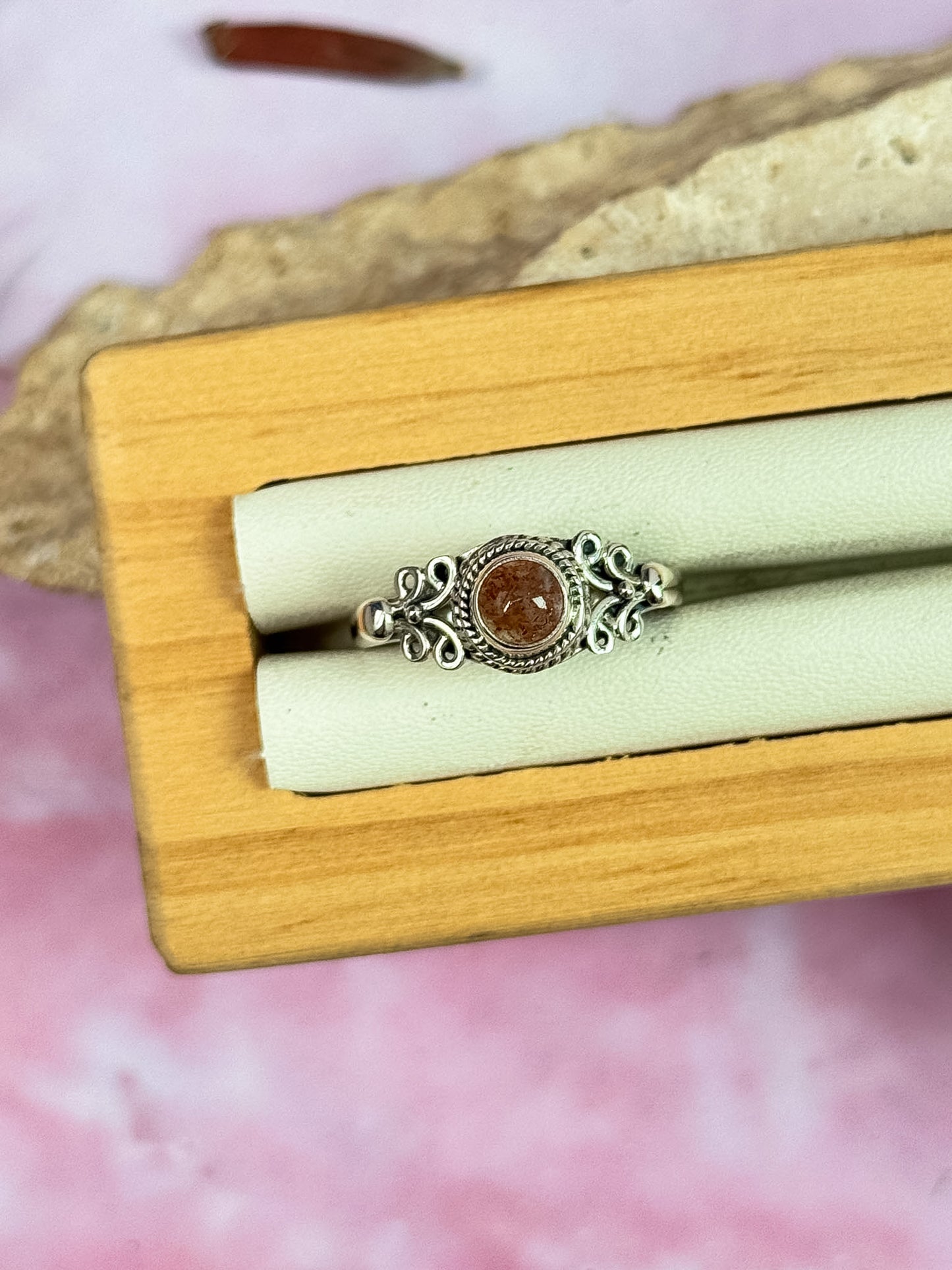 Sunstone Filigree Rings